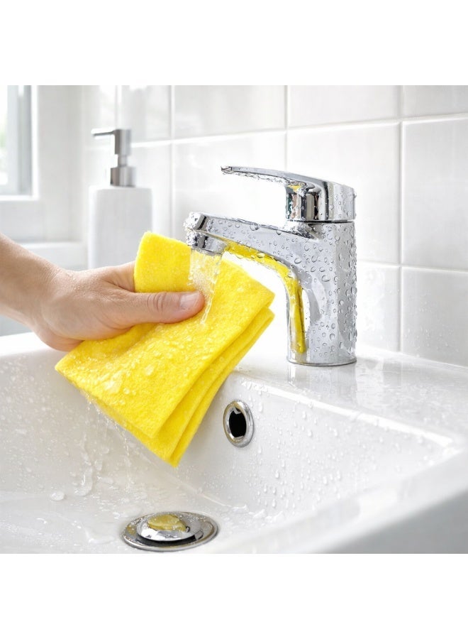 Titiz Economic Cleaning Cloth for All Surfaces, Microfiber Sponge Wiping Towel, Super Absorbent Non Scratch Household Cloth, 30 x 30 Centimeter, Pack of 3, Yellow - Image 3